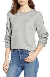 Splendid Leopard Active Crewneck Sweatshirt   Nordstrom at Nordstrom